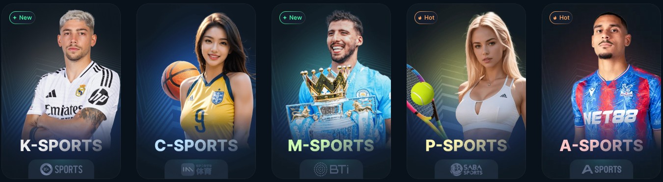 Cược thể thao tại K-Sports, C-Sports, M-Sports, P-Sports, A-Sports